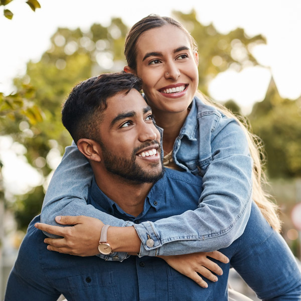 couple smiling together